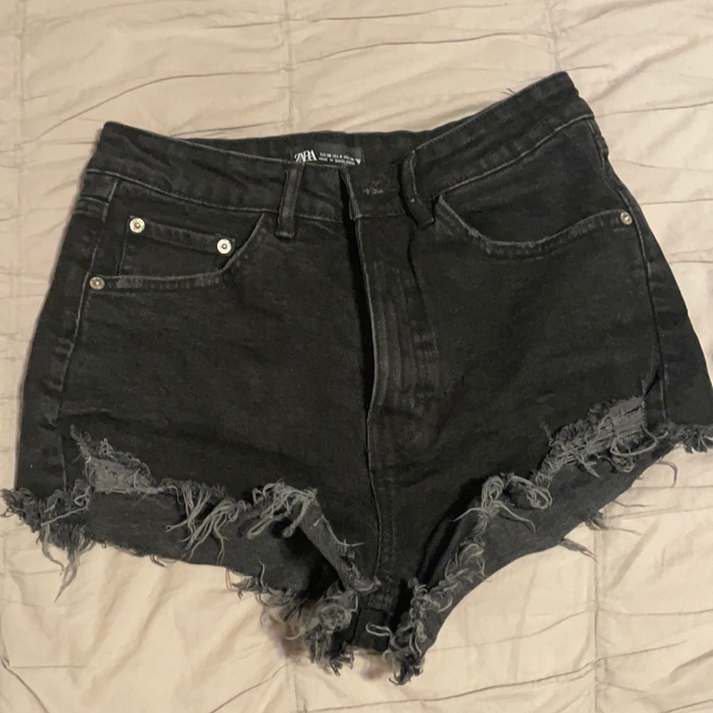 Zara black high rise shorts
